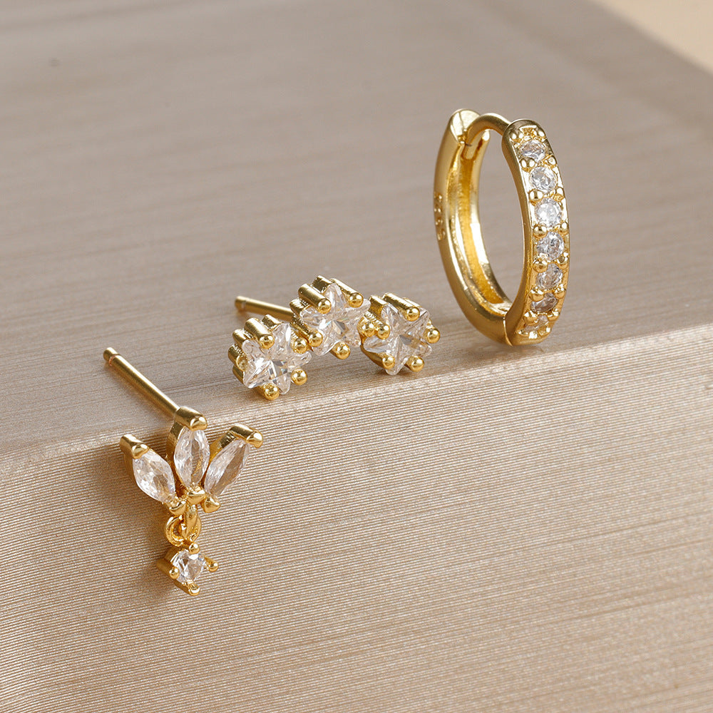 Diamond Stud Earrings Small Women's Fashion Simple