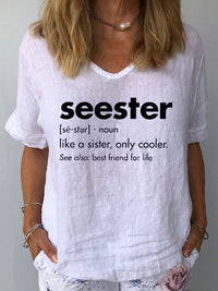 3d Printed V-neck Loose Women's T-shirt Short Sleeve - Chic Angle