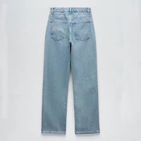 Women's Fashion Short Jacket Straight Jeans