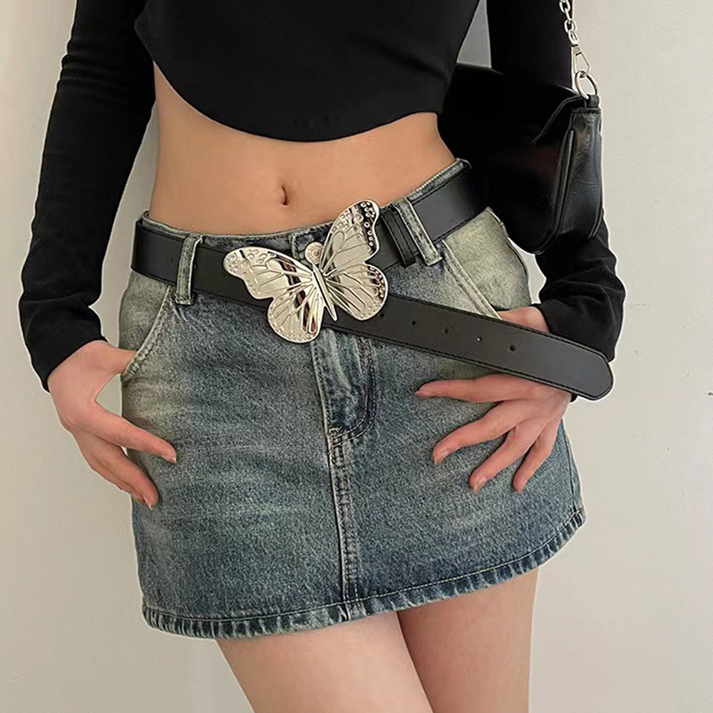 Women's Metal Large Butterfly Belt Simple Vintage Belt Sweet Trend Accessory