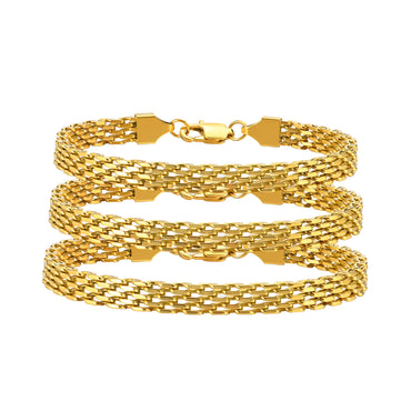 European And American Style Titanium Steel Mesh Woven Bracelet Simple Metal Chain 18K Gold