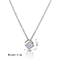 Advanced Diamond Cube Necklace For Women, Light Luxury, Niche Zircon Pendant, Simple Personality, Collarbone Chain, Exquisite Jewelry