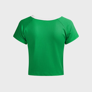Slim-fit Street Pullover Contrast Color Top