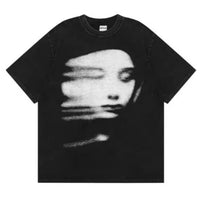 Summer Men's Harajuku T-shirt Red Face 3D Printed Short-sleeved Top