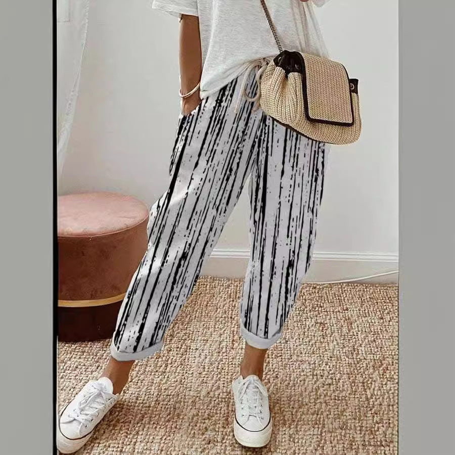 Women's Fashion Casual Drawstring Pocket Floral Floral Print Casual Jumpsuit