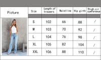 European And American Style Washed Fashionable All-match Mid-waist Denim Straight-leg Trousers
