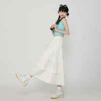 Vintage Cake A- Line Skirt Draping Casual Long Skirt