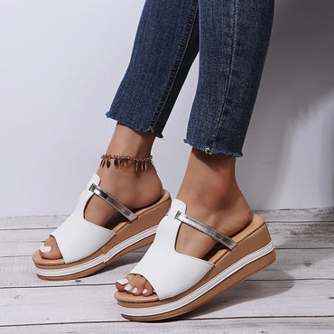 Wedge Heel Female Fish Mouth Word Casual Outdoor Sandals