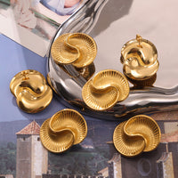 Elegant Earrings Water Drop Shape Texture Spiral