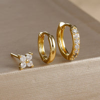 Fashion Simple Simple Bracelet Micro-inlaid Zircon Earrings