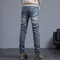 Men's Jeans Washed Slim Straight Stretch