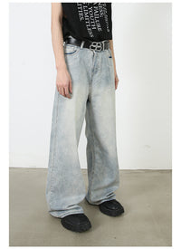 American Retro Washed Straight Jeans Men