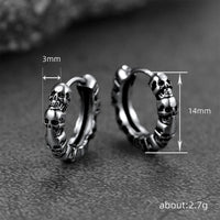American Earrings Skull Vintage Texture Earrings