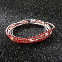 Diamond-embedded Stretch Bracelet 2mm Single Row Color