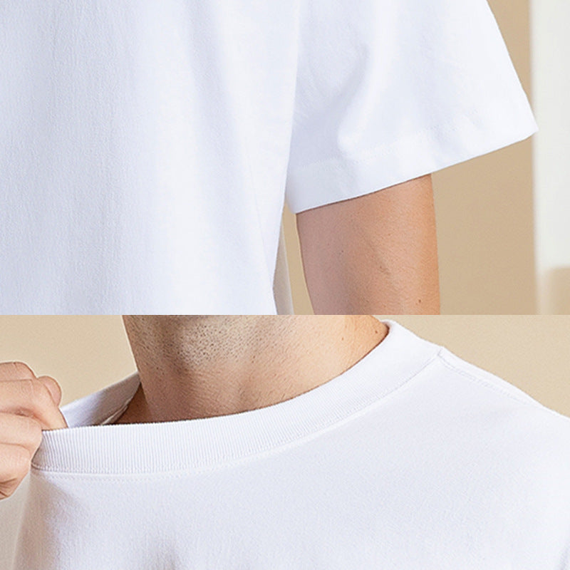 Pure Cotton Loose Shoulder Solid Color Round Neck Vest