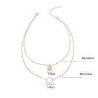 Fashion Jewelry Small Circle Disc Alloy Pendant Neck Necklace