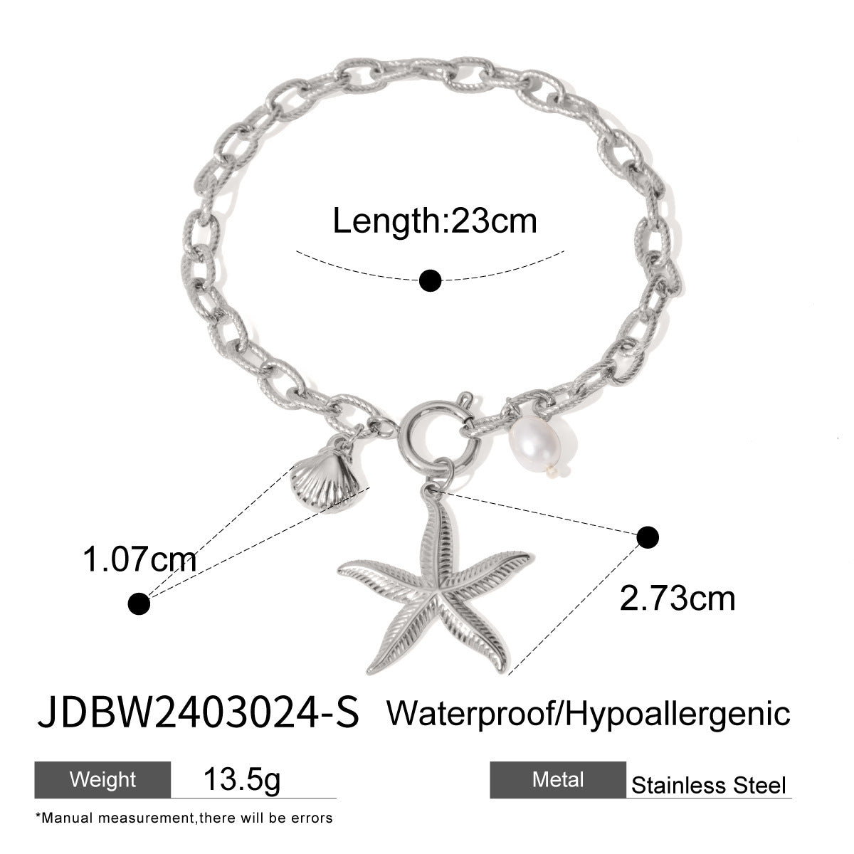 Stainless Steel Starfish Shell Conch Bracelet For Women Fashion Beach Bracelets Birthday Jewelry Gifts - Chic Angle
