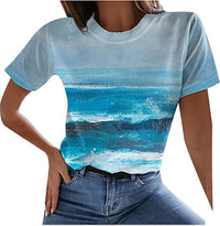 Summer New Printed Round Neck Short Sleeve - Chic Angle