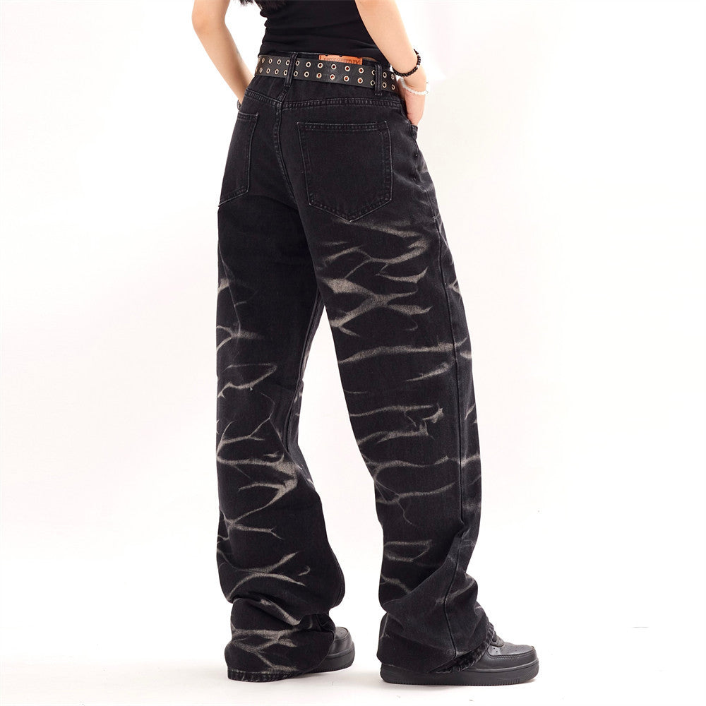 Men's And Women's Punk Hip Hop Casual Wide-leg Straight Pants