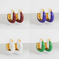 Colorful Oil Necklace Enamel French Earrings