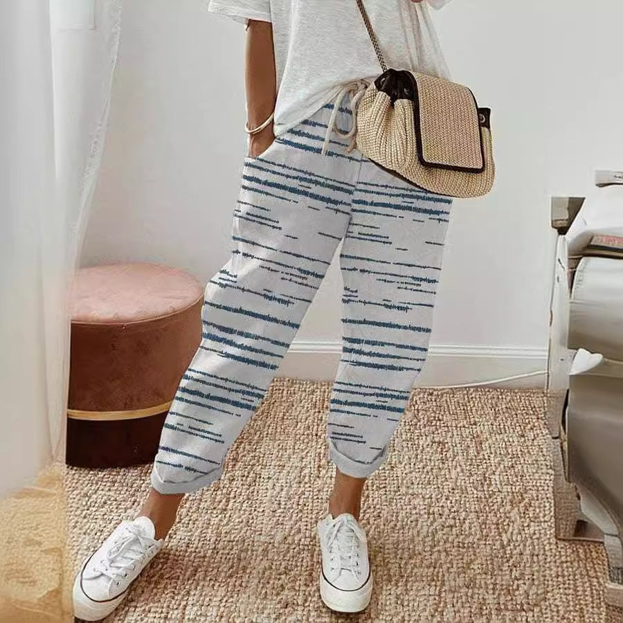 Women's Fashion Casual Drawstring Pocket Floral Floral Print Casual Jumpsuit