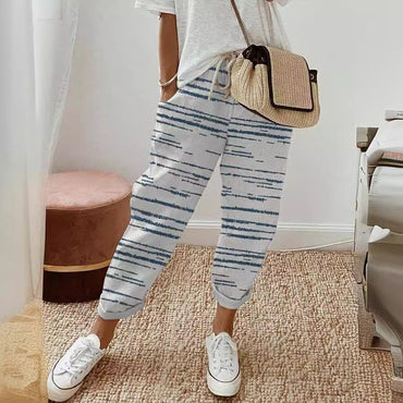 Women's Fashion Casual Drawstring Pocket Floral Floral Print Casual Jumpsuit