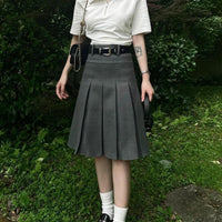 New High Waist Suit Half-length Pleated Skirt For Women