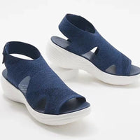 Women's Mesh Wedge Soft Sole Casual Sports Flat Fly Knit Sandals Shoes