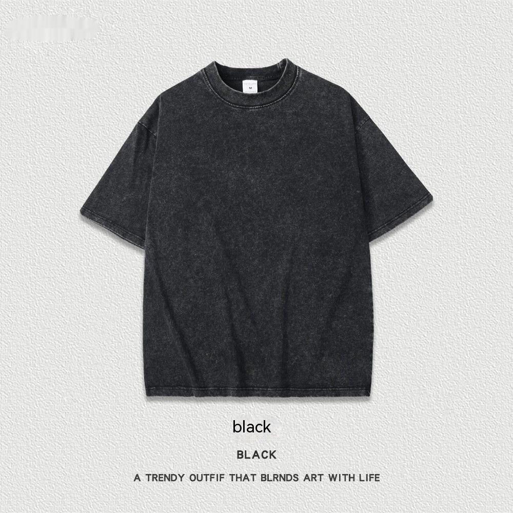 Women's American-style Distressed Linen Cotton Short Sleeve
