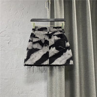 Summer High Waist Slim Personalized Pattern Denim Skirt