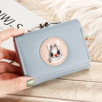 Short Women's Small Clip Bag Solid Color Cute Women's Coin Purse