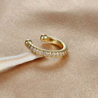 Simple Rhinestone-sensitive Alloy Double-layer Ear Clip