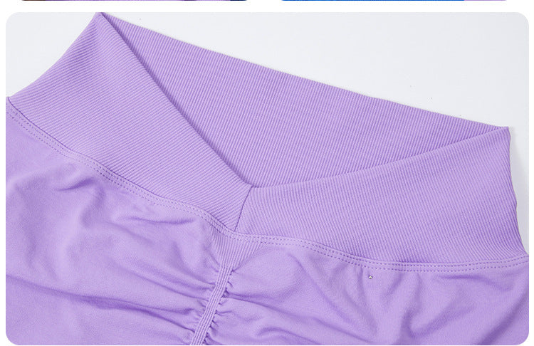 European And American Seamless Three-point Sports Shorts Women's Peach Hip Raise - Chic Angle