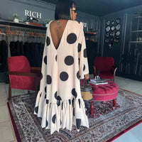 Loose Big Hem Polka Dot Printing Dress