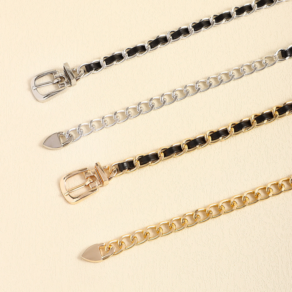 High Sense Waist Chain Metal Lady Versatile Decorative Belt Thin Chain With Skirt Suit Belt Body Chain