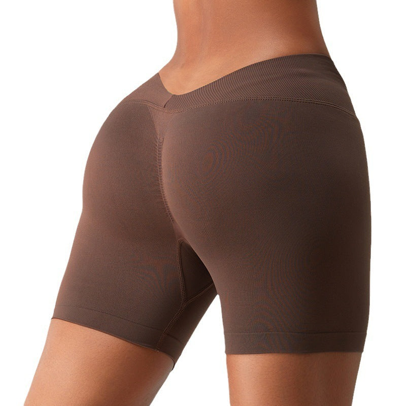 European And American Seamless Three-point Sports Shorts Women's Peach Hip Raise - Chic Angle