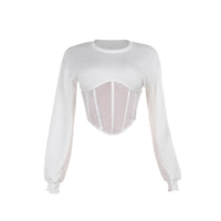 Women's Autumn Round Neck Loose Long Sleeves Waist-tight Sweater