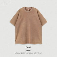 Women's American-style Distressed Linen Cotton Short Sleeve