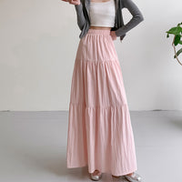 Gentle White Early Spring High Waist Fairy Cake Dress Slimming All-matching A- Line Skirt