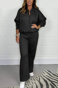 Fashion Long Sleeve Sweater Zipper Suit Women's Clothing