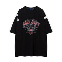 Letter Badge Printed Short-sleeved T-shirt Loose Half-sleeve Top