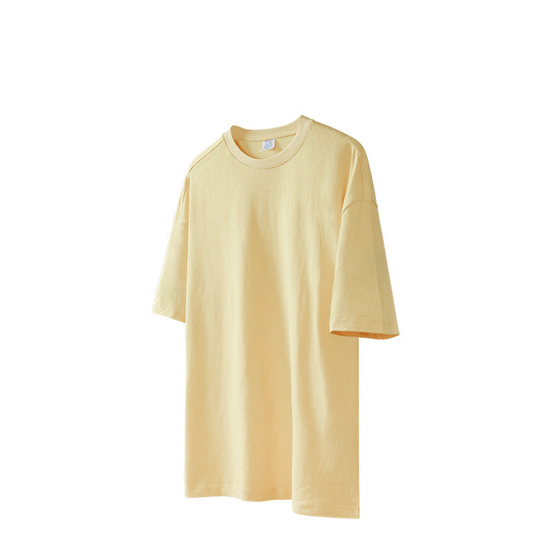 Pure Cotton Oversize Solid Color Short Sleeve T-shirt Top