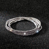 Diamond-embedded Stretch Bracelet 2mm Single Row Color