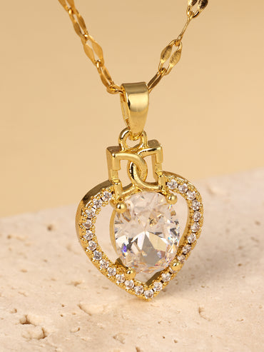 Sexual Temperament, Fashionable And Minimalist Birthday Gift Instagram Love Collarbone Micro Inlay Necklace, Korean Style Necklace