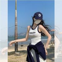 Women's Summer Thin Short-sleeved Navel Sleeveless Top