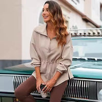 Women's Super Plus Size Sweatshirt Half Zipper Drawstring