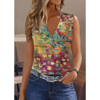 Women's New Solid Color Sleeveless Shirt Fashion V-neck Vest - Chic Angle