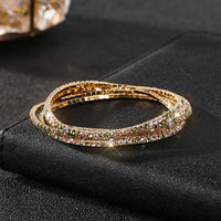 Diamond-embedded Stretch Bracelet 2mm Single Row Color