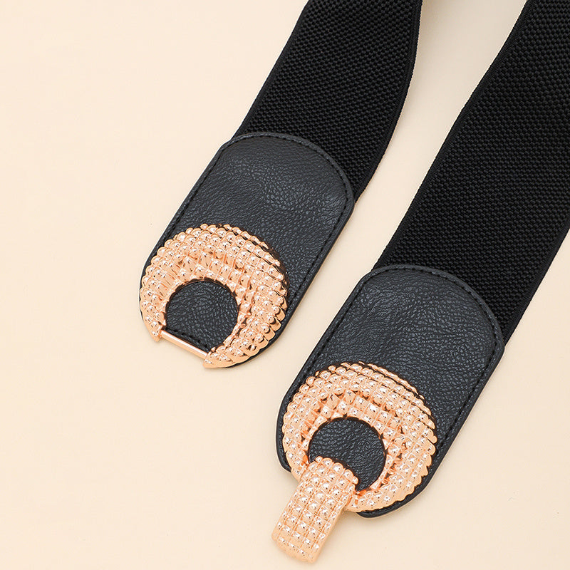 Fashionable loose tight weave female girdle elastic contracted tie-in overcoat dress single circle female waist seal