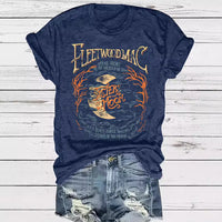 Women's Moon Theme Pattern Round Neck Short Sleeve